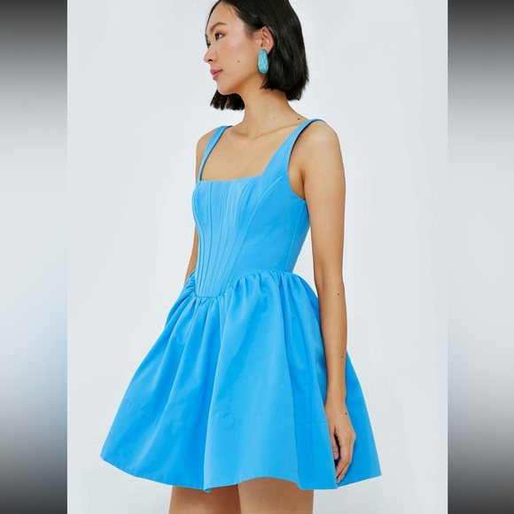 🌺🎉HP🎉🌺 NWT Staud Landscape Mini Dress Azure - Picture 8 of 16